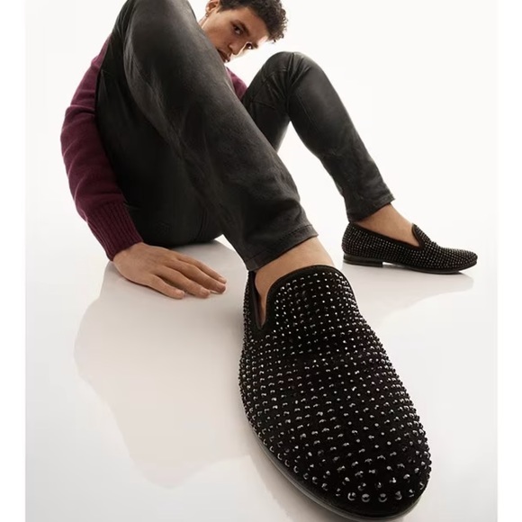 NEW IN BOX Steve Madden Men's Caviar Rhinestone Slipper Loafer size 7.5 - Picture 9 of 16